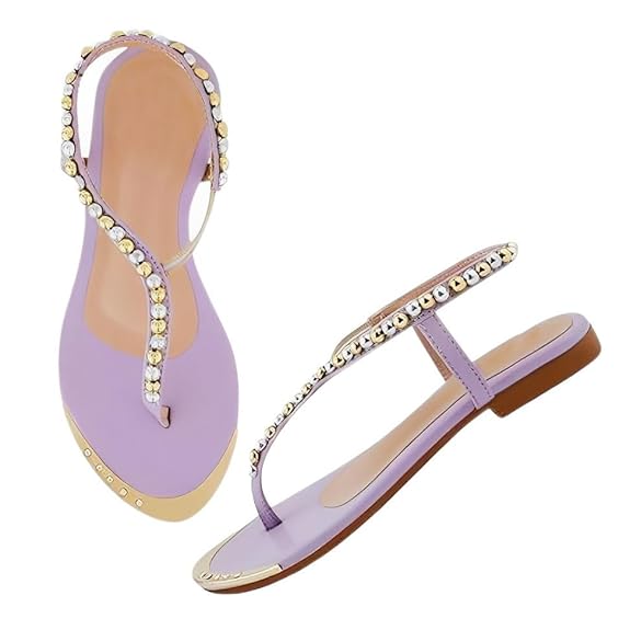 Comfortable & Trendy Elegant Flat Sandals Fashionable Casual Flats Slippers For Women & Girls