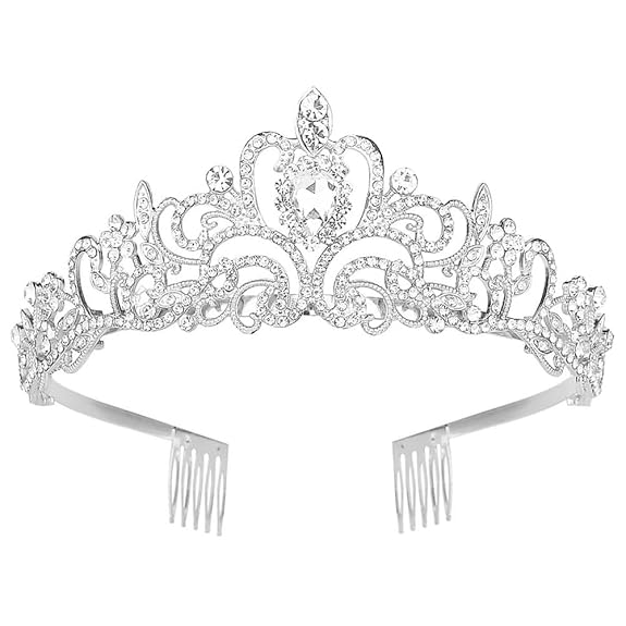Crystal Tiara and Crown for Women Stylish Headband Crowns with Comb Tiaras for Girls Kids Queen Princess Wedding Bridal