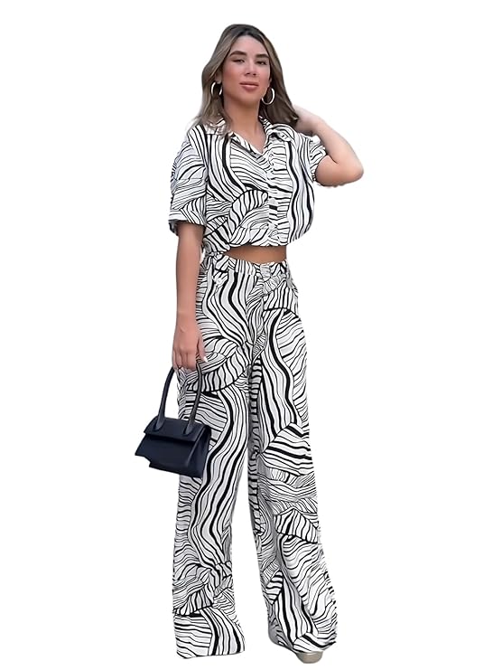 Co-ord Set for Women – Stylish Korean Summer Outfit | Trendy Travel & Streetwear Look for Girls |Jumpsuit for Women | Hangouts | Picnic | Vacation Wear | Half Sleeeve |