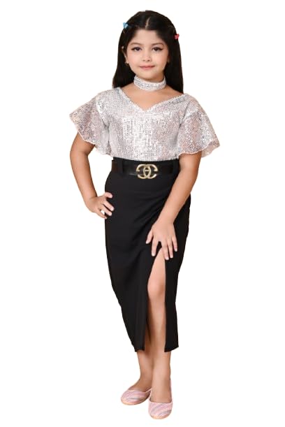 Girls Premium Sequin Fabric Bodycon Dress | Sequin Cotton Fancy Maxi Dress|