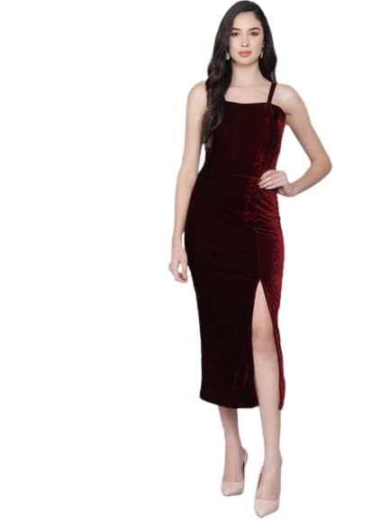 Women's Velvet Bodycon Maxi Party Dress