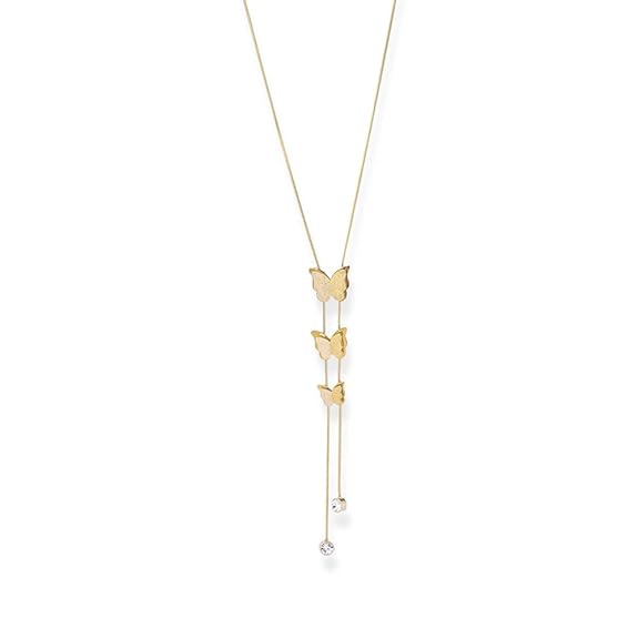 18k Gold Plated Butterfly Long Chain Necklace for Women - Gift for Girls & Women | Waterproof & Anti-Tarnish Necklace