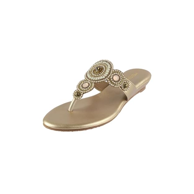 Women Faux Leather Ethnic Traditional Slip-on Sandals