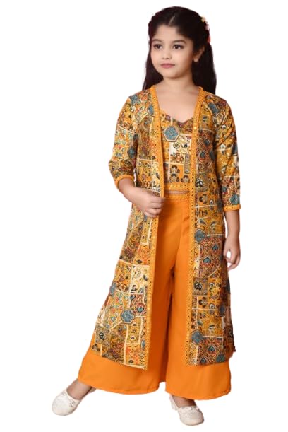 Girls Self Designed Premium Cotton Blend Top Pant Jacket |