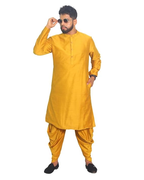 Men's Silk Dhoti Kurta Set