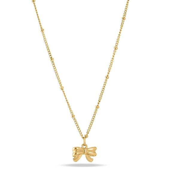 Gilded Bow Necklace for Women - Gift for Girls & Women | Waterproof & Anti-Tarnish Necklace