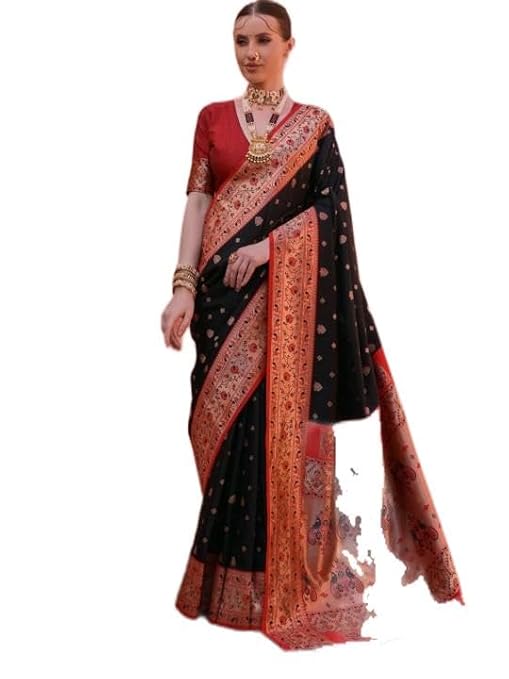 Women Design Zari Silk Paithani Saree | Traditional Indian Saree