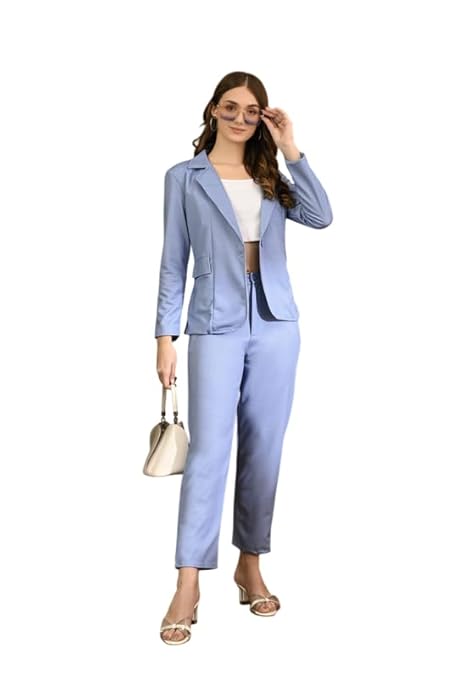 Women Printed Blazer Pant Set- Women's Casual Office Business 3-Piece Printed Suit, Single-Breastered Blazer Camisole and Pant Set