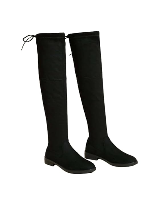 Fashion Over Knee High Womens Boots Block Heel Pull On Heels Stylish Solid Heels Long Boots For Womens & Girls