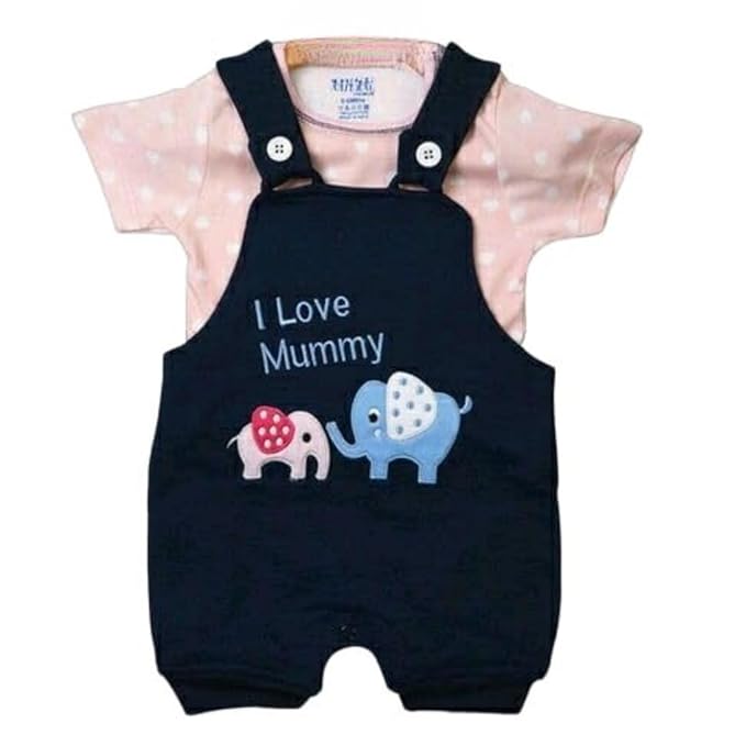 KIDNIP 100% Cotton Full Sleeves Dungaree/Overall for Baby Boys and Girls