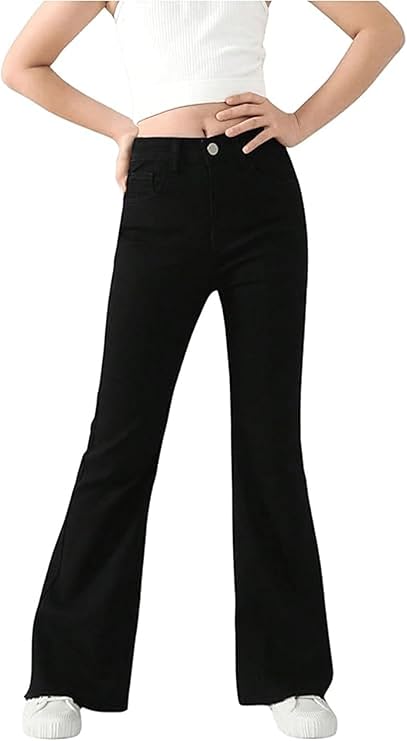 Breathable and Stretchable Denim Bootcut Bell Bottom Jeans for Girls |