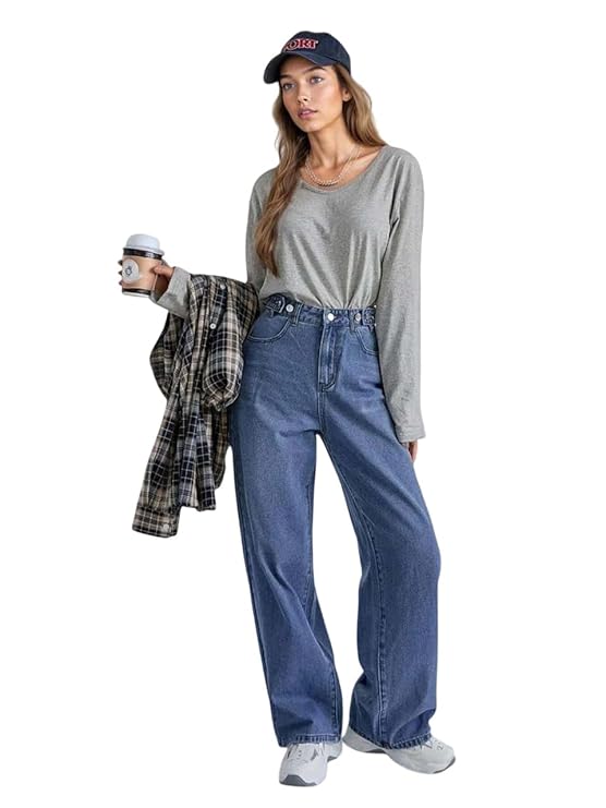 Women High Rise Straight Jeans