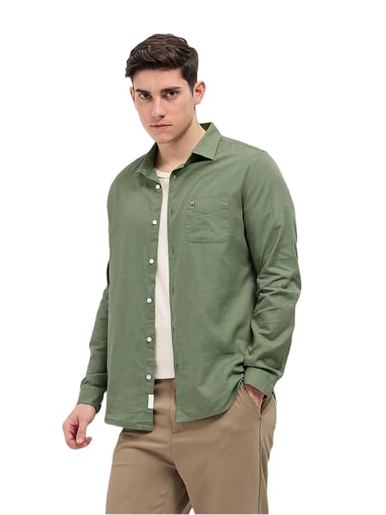 Green Slim Cotton Shirt