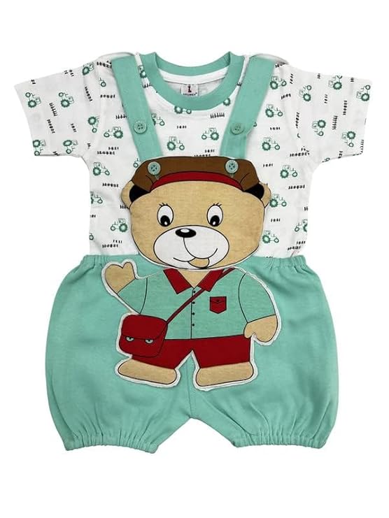 Kids Wear Romper & Dungaree Jumpsuit Blue Outfits For Newborn Babies Boys & Girls