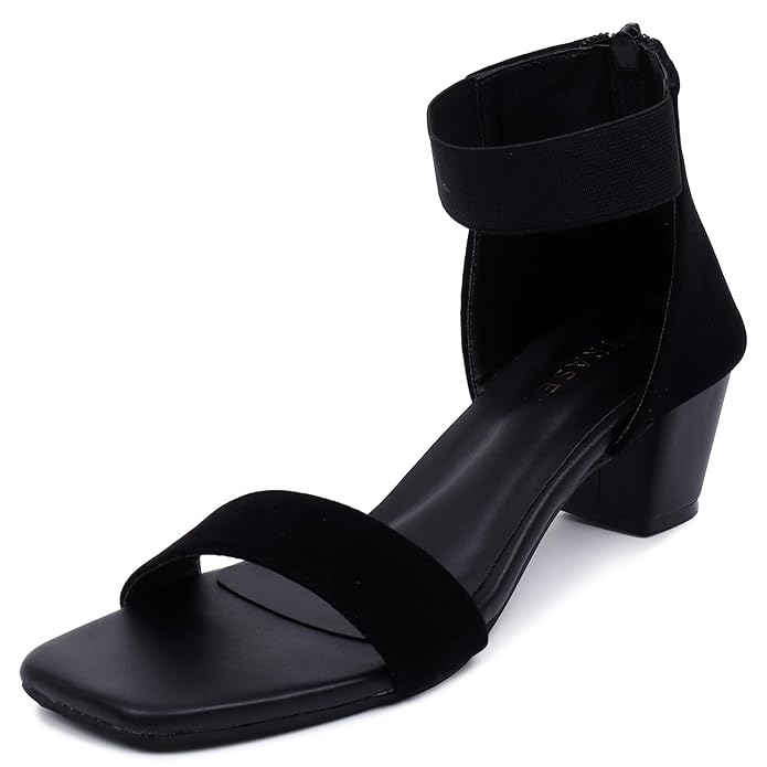 Fancy And Comfortable Block Heel Sandals With Ankle Strap For Women And Girls - Women Footwear Heels - Stylish Block Heel Sandals For Women - Comfortable Ladies Heel Sandal