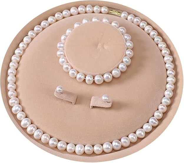 White Faux-Pearl Necklace For Women Motimala With Matching Studs Earrings & Bracelet Stylish Glass Moti Choker Jewellery Set for Women & Girls