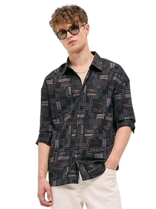 Men's Abstract Brushstroke Overshirt
