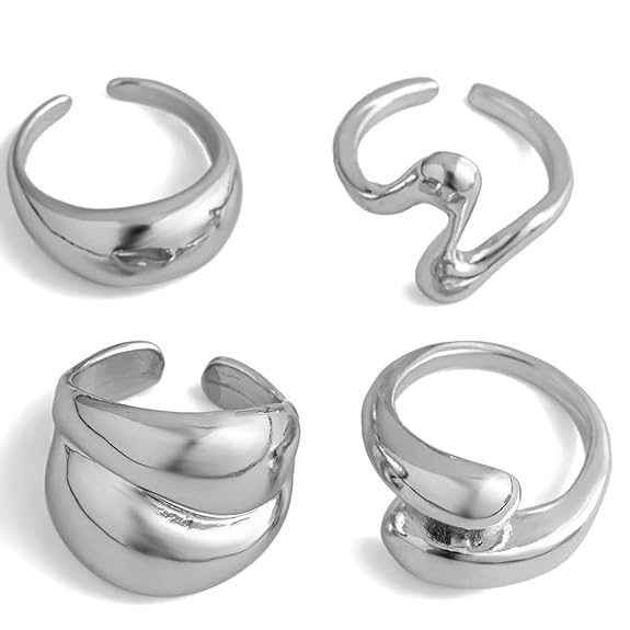 Set of 4 Latest Stylish Rings for Women and Girls