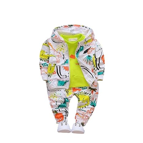 Boys Cotton Printed Hoodie Sweatshirt with Joggers in Clothing Set