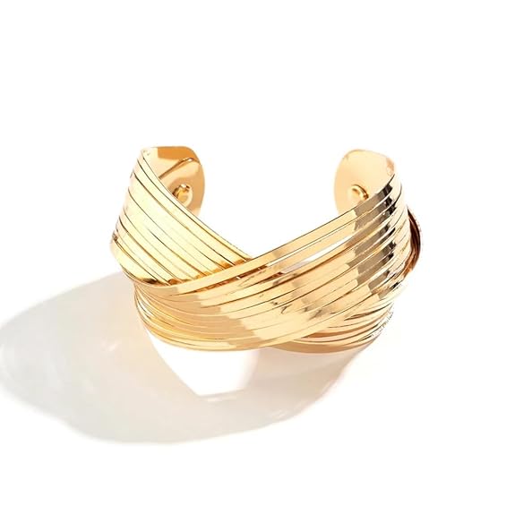 Gold Plated Latest Stylish Kada Bangle Cuff Bracelet for Women & Girls