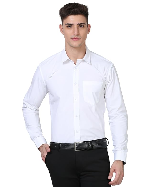Shirt for Men, Solid Full Sleeves Shirt, Wrinkle Free Mens Shirts, Cotton Formal Shirts, Regular Fit Stylish Mens Shirt, Plain Formal Shirts for Men