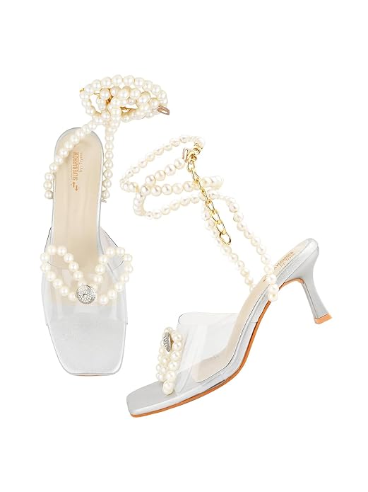 Women's Aromo Stiletto Heel Pearls Design | Ethnic Wears | Fashion Sandals