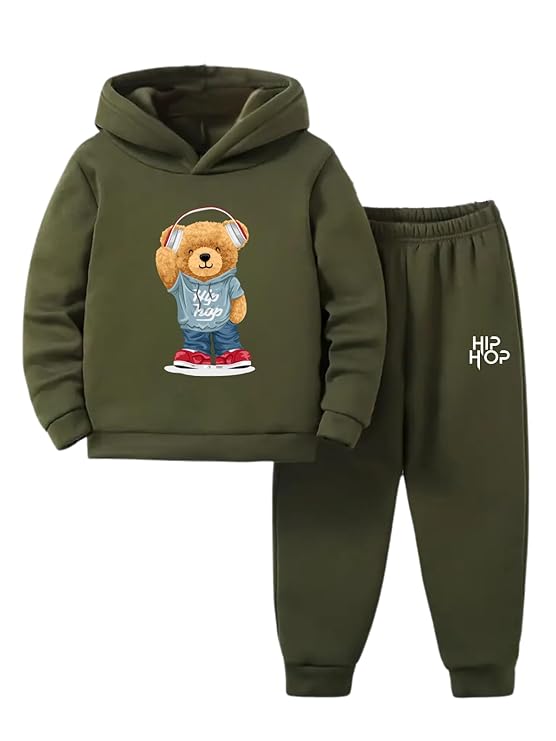 Trendy Printed Hoodie T-Shirt & Jogger Track Pant Clothing Set for Boys | Stylish Co-ord Set | Comfortable Kids Cord Set | Casual Wear for Kids Baby & Boys