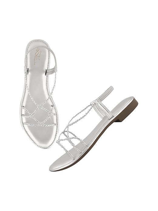 Casual and Classy Flat Sandals Fashionable Ethnic Flat Sandals Light Weight Comfortable & Trendy for Girls & Women