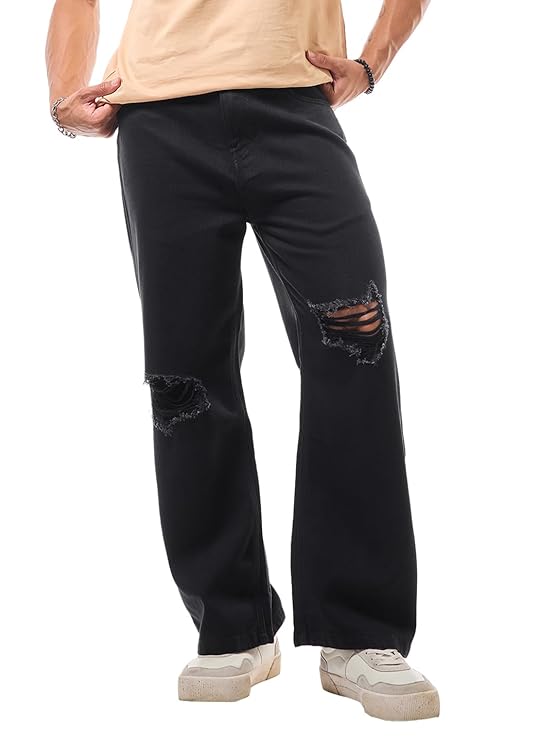 Men Mid Rise Denim Solid Straight Fit Jeans|Straight Fit Jeans – Regular Fit | Classic Denim Pants | Everyday Casual