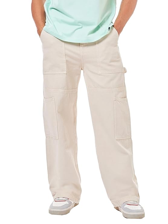 Men Mid Rise 100% Cotton Solid Straight Fit Jeans|Straight Fit Jeans – Regular Fit | Classic Denim Pants | Everyday Casual