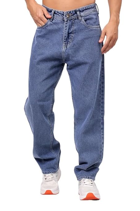 Men's Relaxed Fit Mid Rise Jeans || || Denim Baggy Jeans || Relaxed Pants Cotton