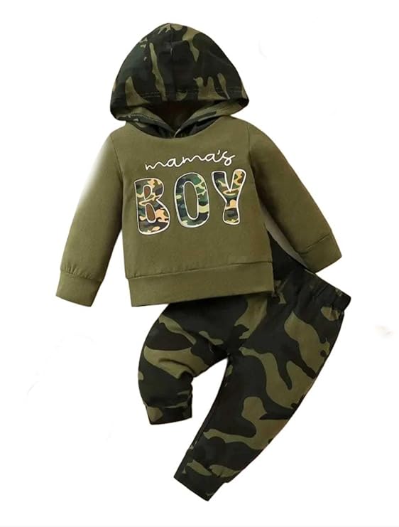 Cotton Tshirt and Pant Set With Army Mama Boy Cap Set, Boys Coordinated Outfit for All-Day Style and Comfort, Military Inspired