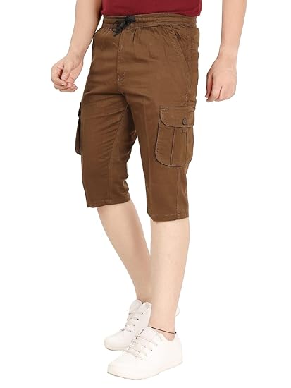 Men Capri | Three Quarter Pant | Satin Fabric | Knee-Length | Solid Color