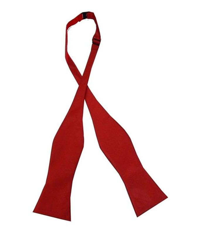 Men's Self-Knot Open Bow Tie for Tuxedo or Dinner jacket raavan (Red)