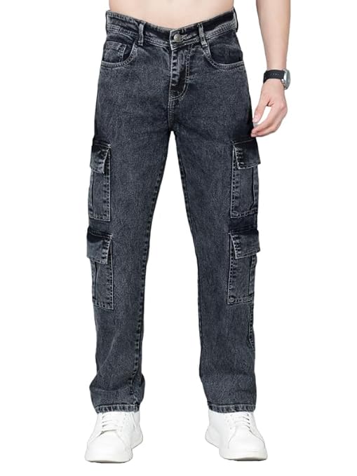 Cargo Pants for Men Casual Jeans Eight Pockets | Relaxed Fit Comfort Jean for Men