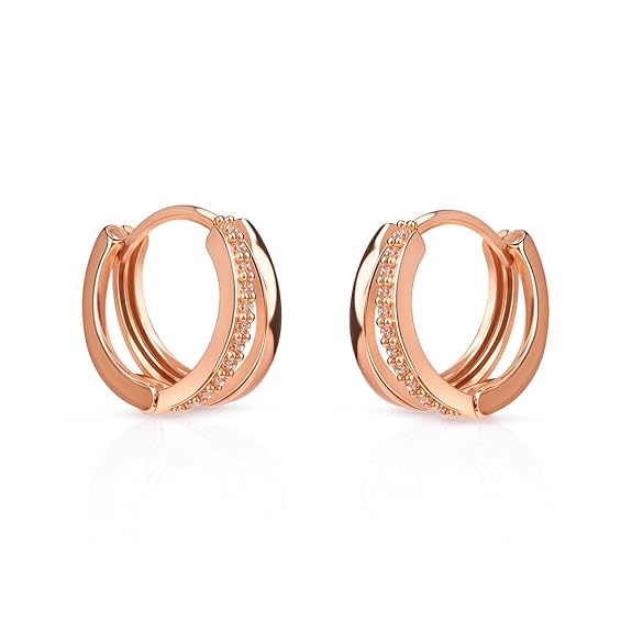 Hoop Earrings for Women Lightweight Stylish Trendy Bali Earrings Set, Latest Western Jewellery for Girls | Mira's Huggie Hoops - Gifts for Women & Girls