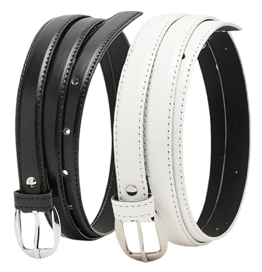 Women's Adjustable Vegan Leather Belt (Black) | Belt for Jeans Party & Casual Wear| Ladies belt for women Any Occasion | Waist Belt for Women up to 38 Inches_171