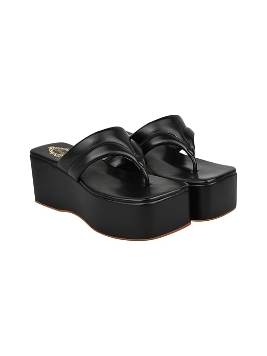 Women's Platform Wedge Flip Flops || Comfortable Slip-On Thong Sandals with Block Heel