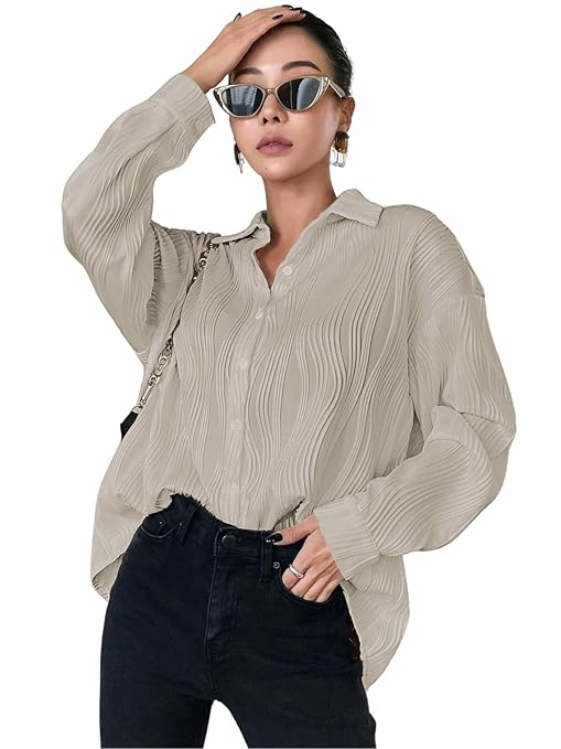 Fashion Oversized Shirt for Women | Shirt for Women Stylish Western | Long Shirt for Women
