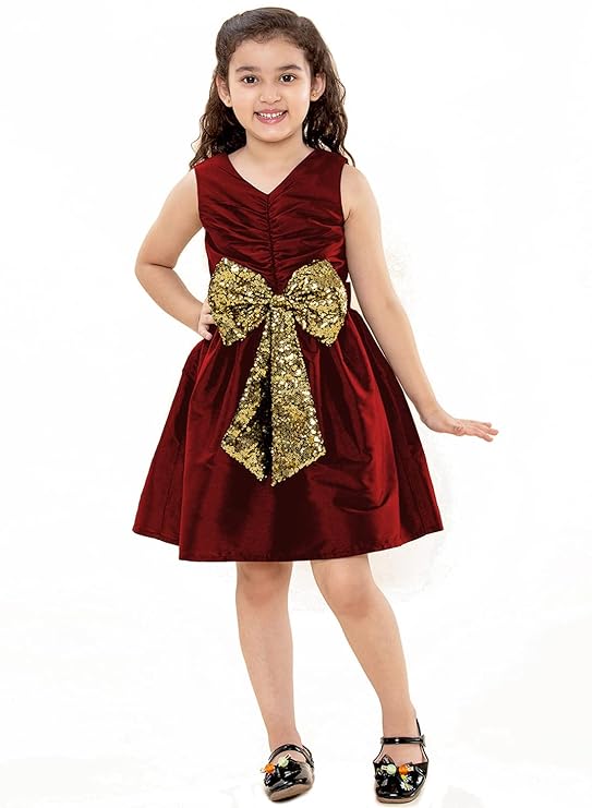 Girl's Cotton A-Line Above The Knee Dress