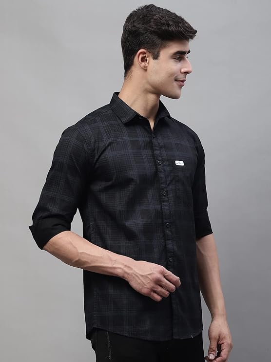 Cotton Checkered Slim Fit Casual Shirt For Men