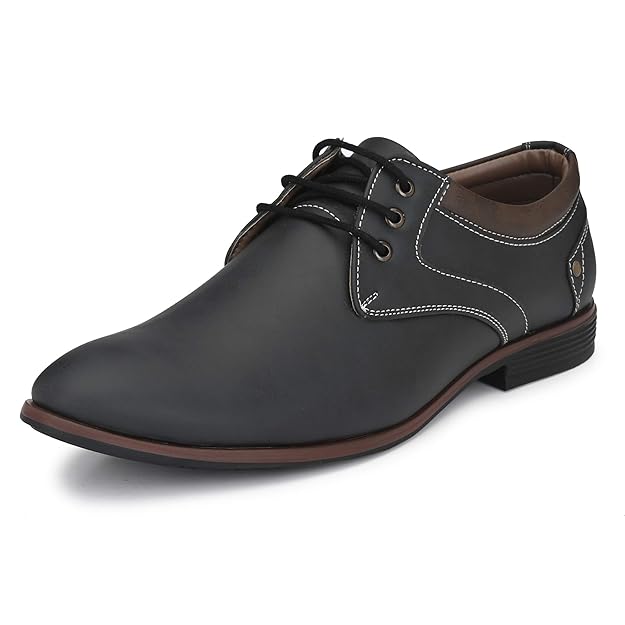 Men's Formal Classic Derby Lace-Up Formal Shoes for Office, Party,Wedding | Dress Shoes | Extra Cushioning Insole | Lightweight & Comfortable