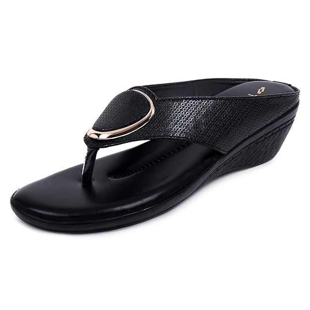 Women's Fashion Sandal | Faux Leather, Comfortable & Stylish Wedges | Ideal for Casual & Formal Occasions 2 inches heel