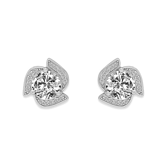 Silver Zircon Heart Studs Mini Studs Earrings | Gifts for Women & Girls