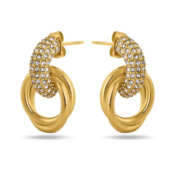 Urban Egde Gold Stud Earring for Women - Gift for Girls & Women | Waterproof & Anti-Tarnish Earrings