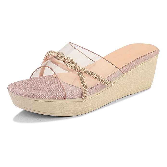 Women's Wedge Heel Sandals | Stylish Slip-On Sandals for Ladies | Soft Cushioned Footbed for Comfort |