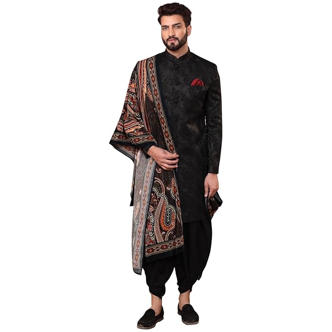 Indowestern Men's Ethnic Wear Silk Blend