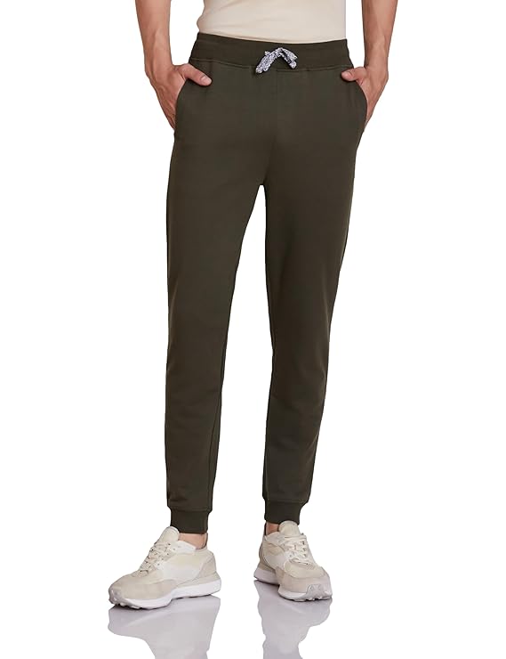 Symbol Men's Cotton Rich Strechable Knit Terry Track Pants - Regular Fit