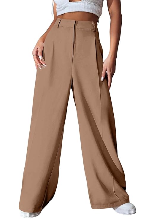 Women High Rise High Waist Trousers Flared Korean Style Formal Pants| Elegant Workwear for Office, College