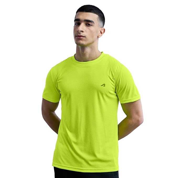 Men's Polyester Regular Fit Quick-Dry Sports Activewear Half Sleeve Gym T-Shirt